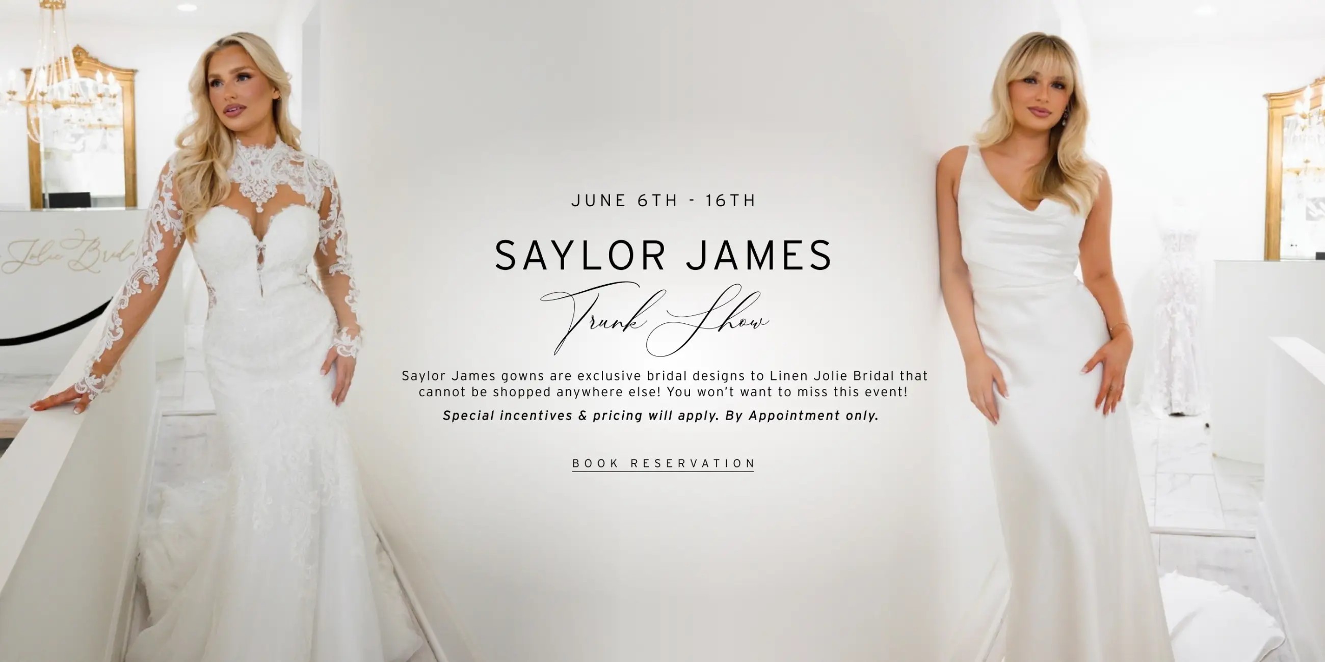 Saylor James Trunk Show at Linen Jolie Bridal
