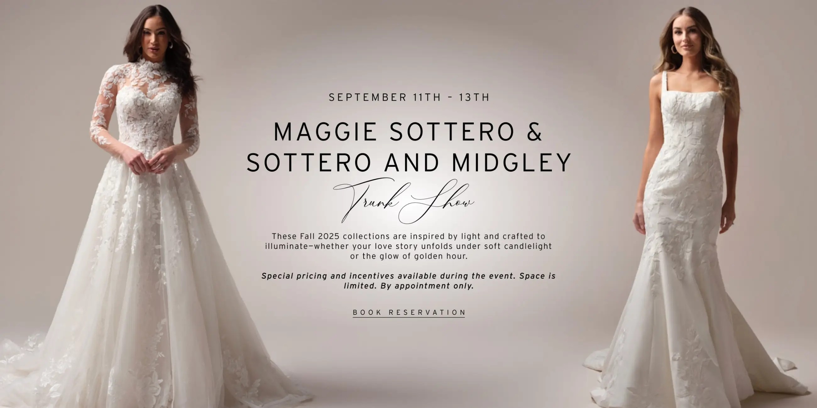 Maggie Sottero and Sottero & Midgley trunk show at Linen Jolie
