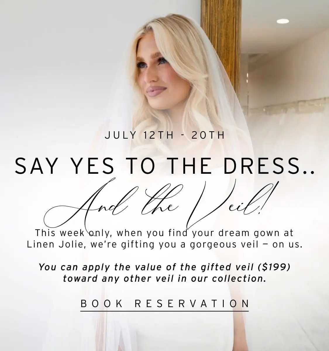 July Veil Special at Linen Jolie Bridal