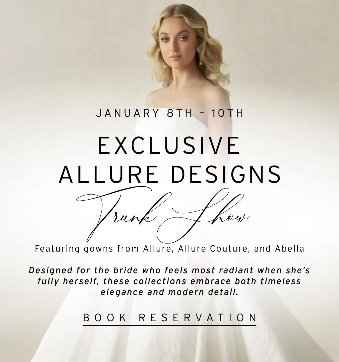 Allure Bridals Trunk Show at Linen Jolie in Louisiana