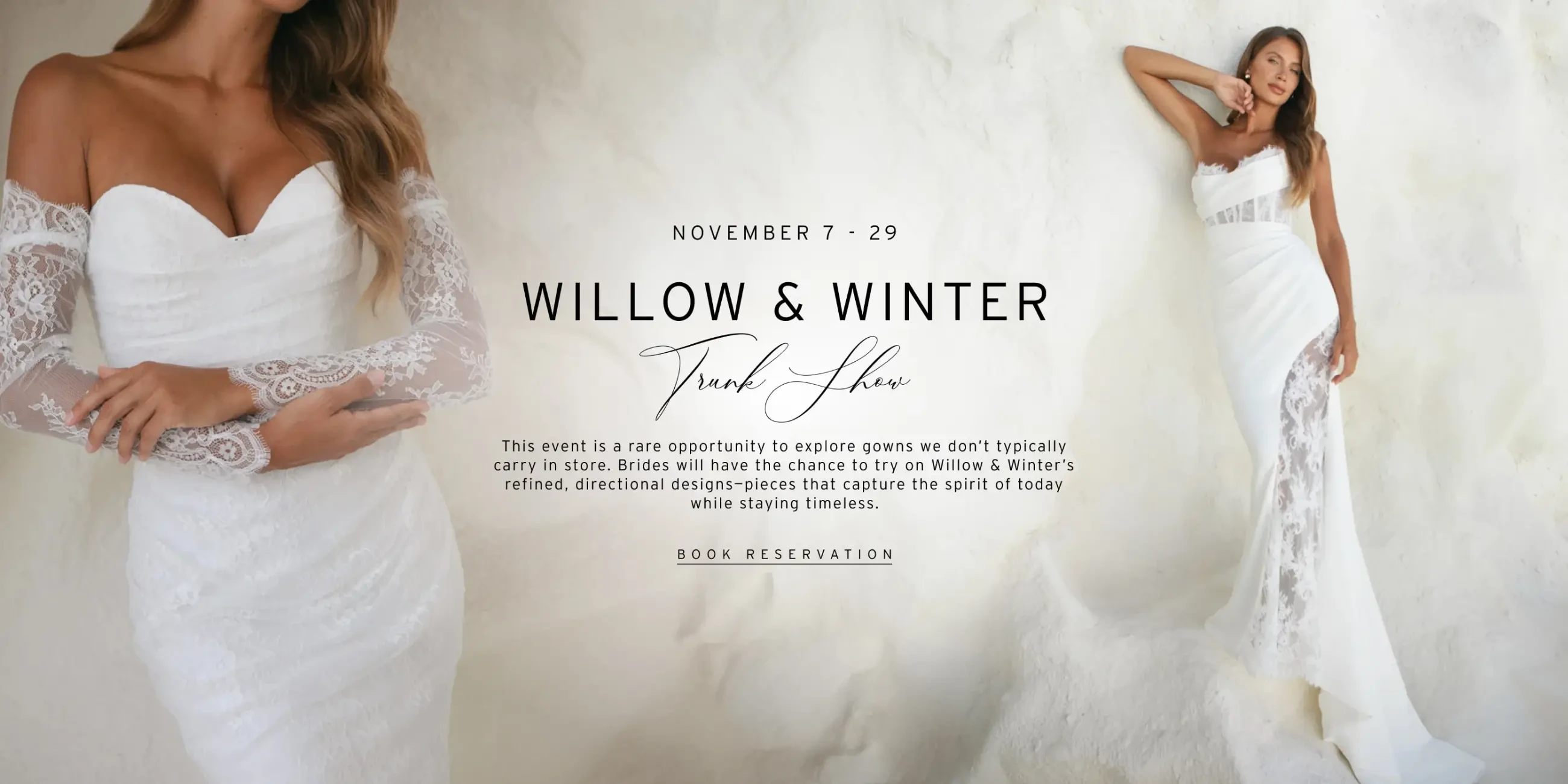 Willow & Winter Trunk Show at Linen Jolie Bridal in Louisiana