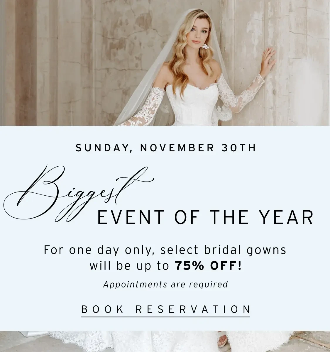 Biggest sale of the year at Linen Jolie bridal