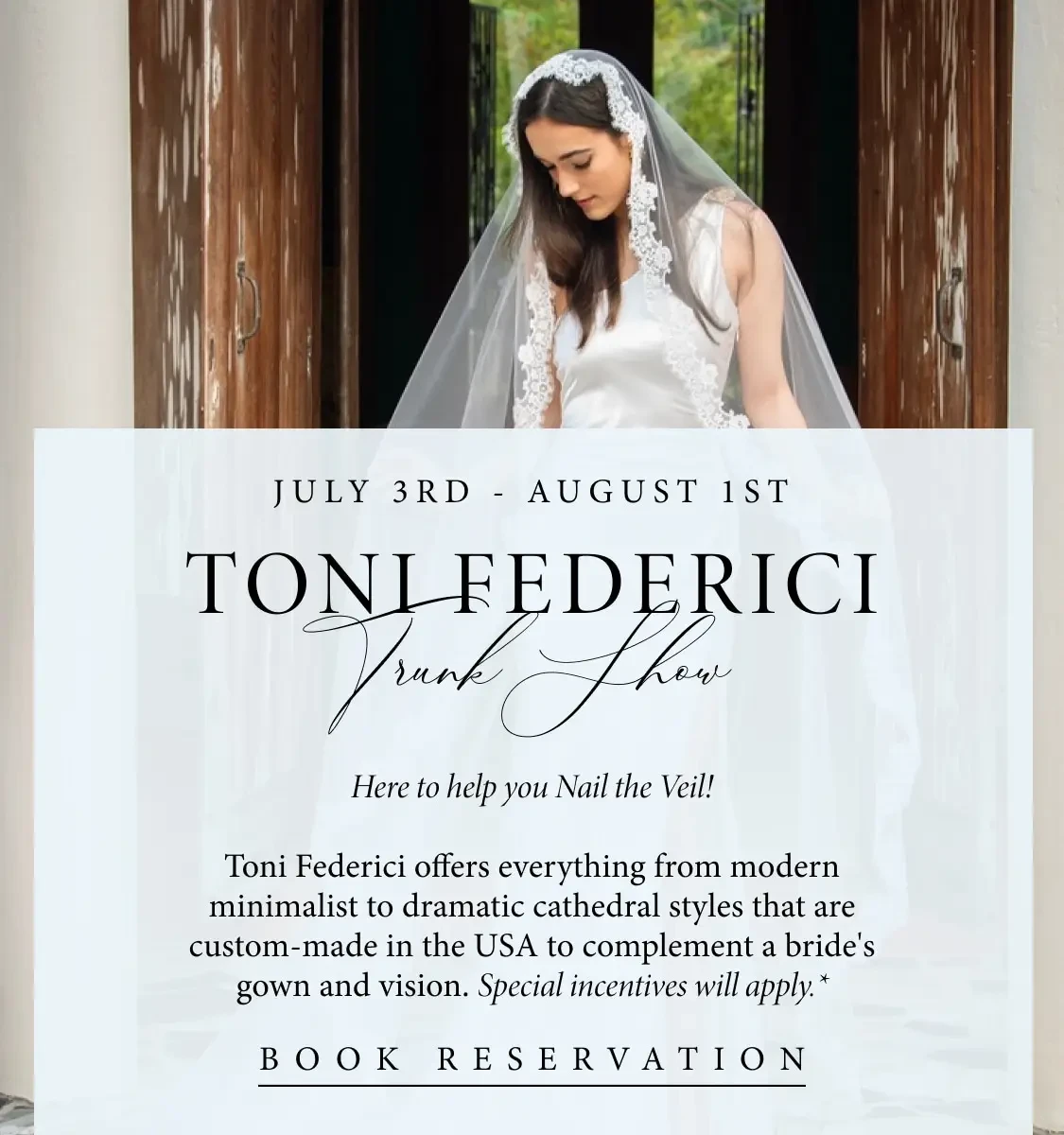 Toni Federici Trunk Show at Linen Jolie Bridal