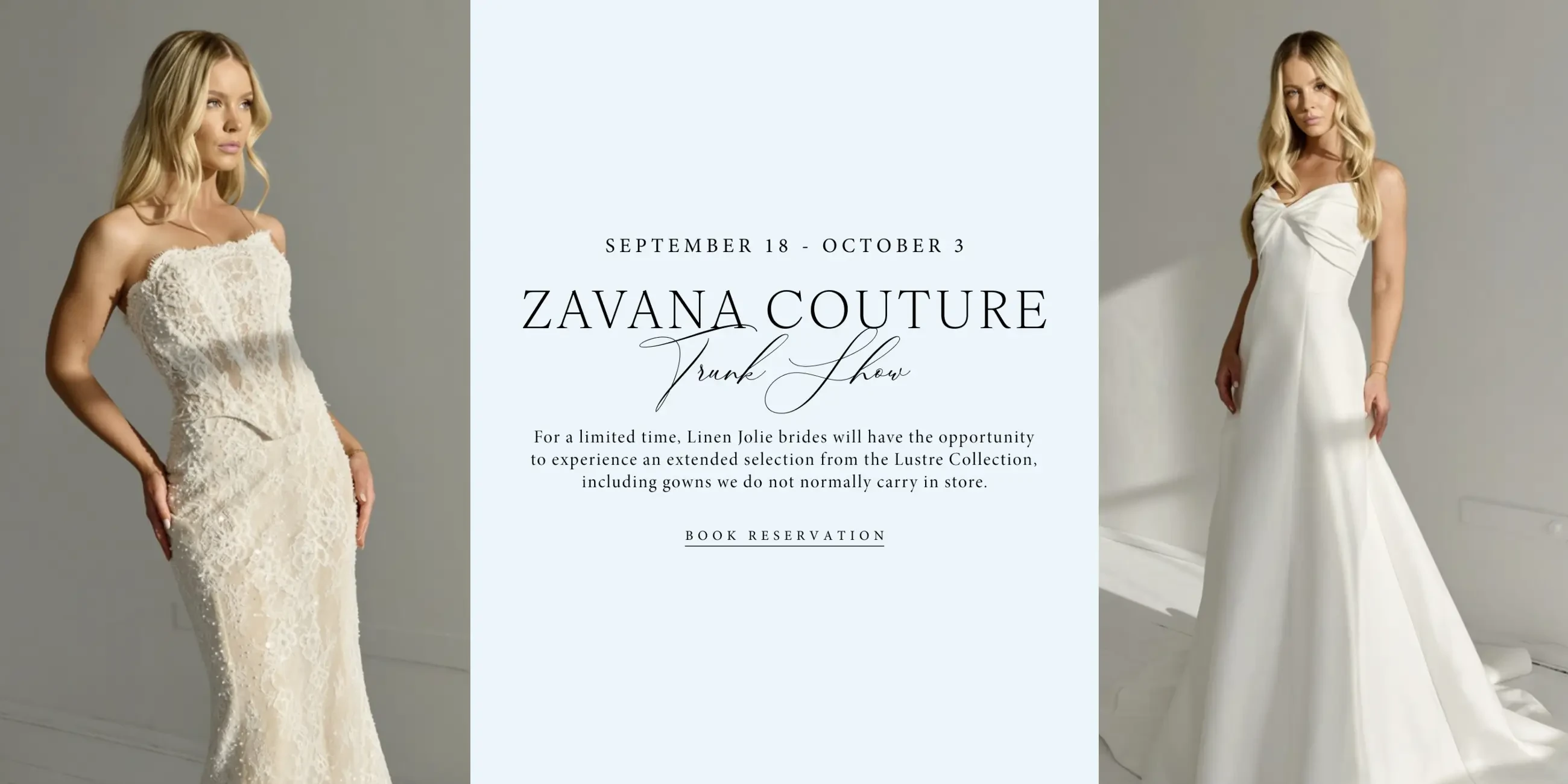 zavana couture trunk show at linen jolie desktop banner